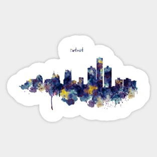 Detroit Skyline Silhouette Sticker